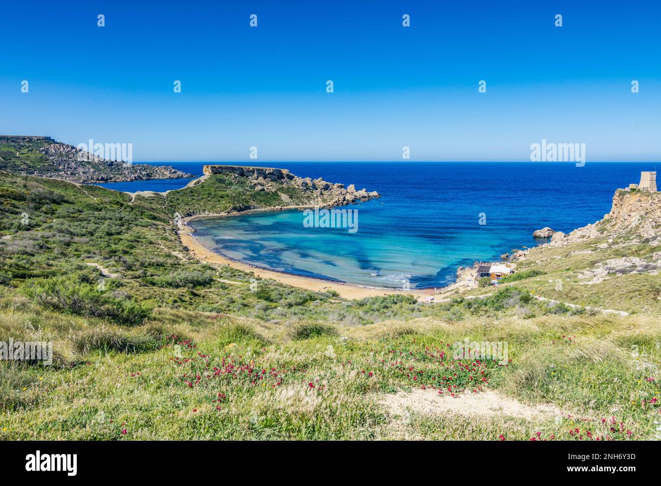 Riviera beach, Malta Stock Photo