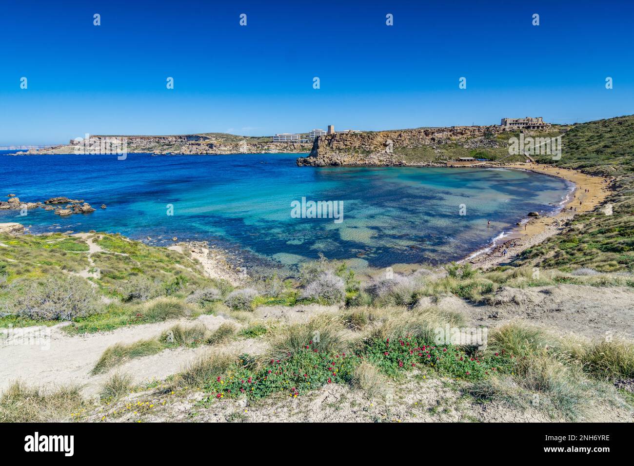 Riviera beach, Malta Stock Photo
