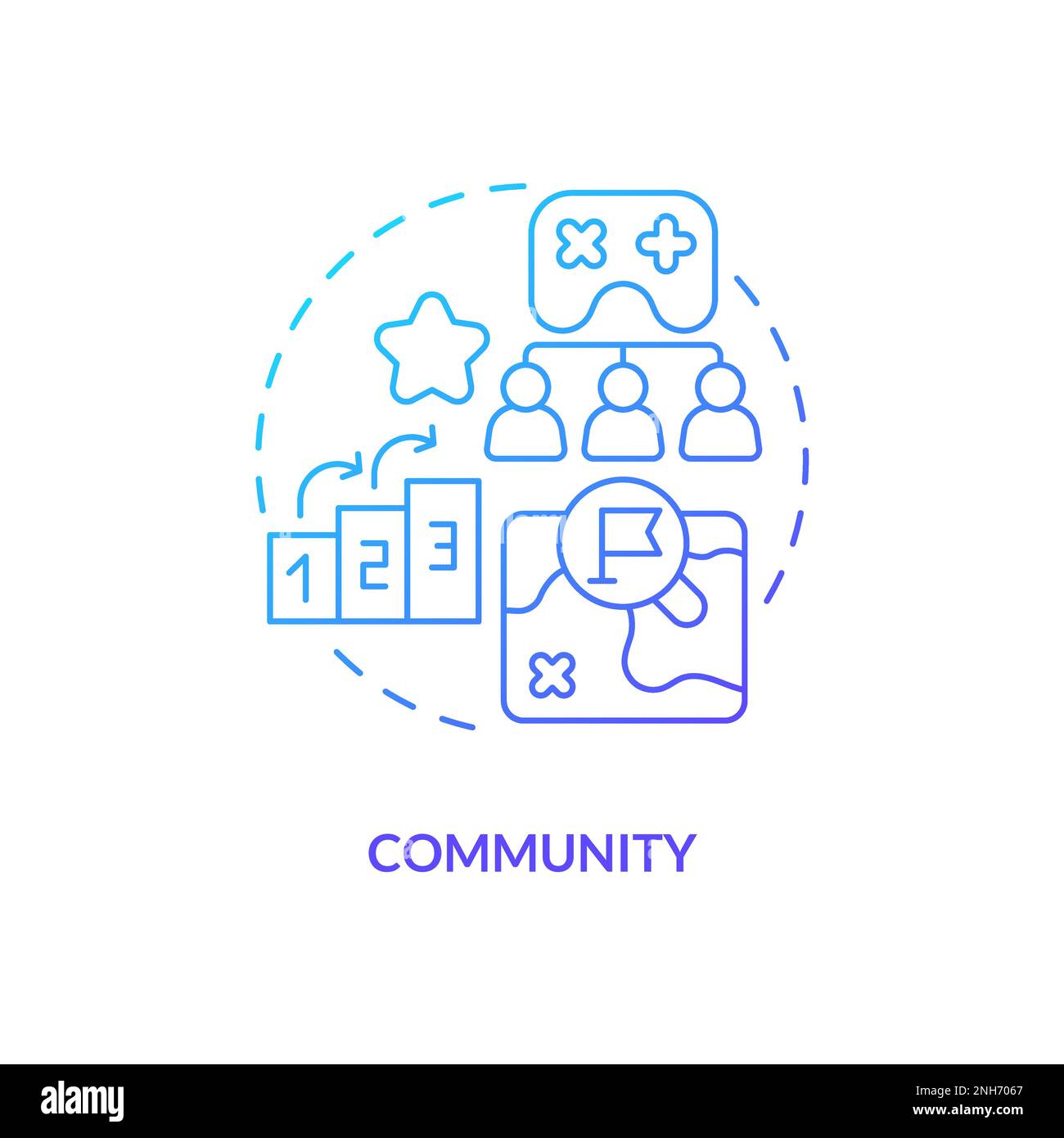 Community blue gradient concept icon Stock Vector