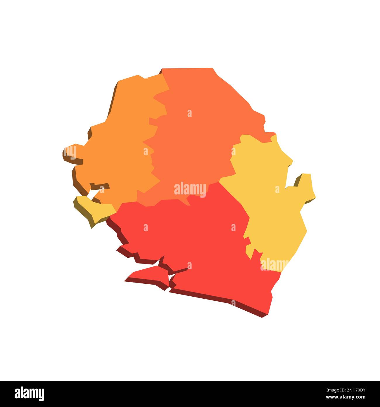 Sierra Leone political map of administrative divisions - provinces and ...