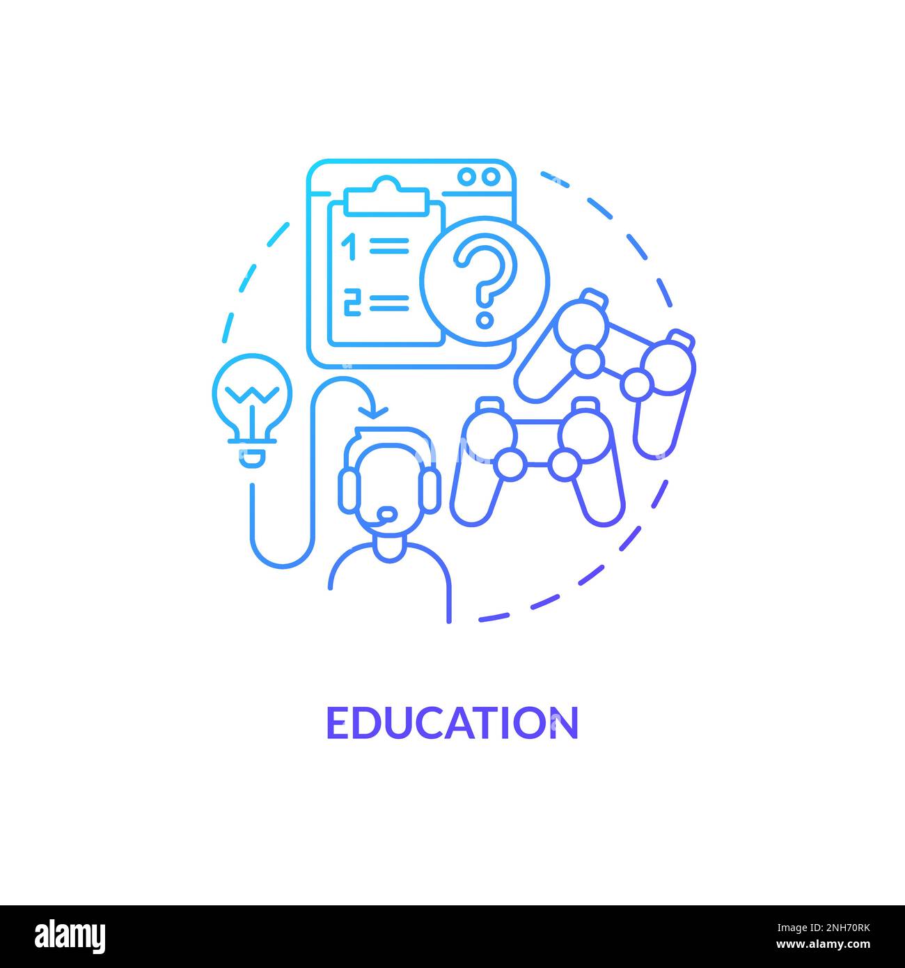 Education blue gradient concept icon Stock Vector