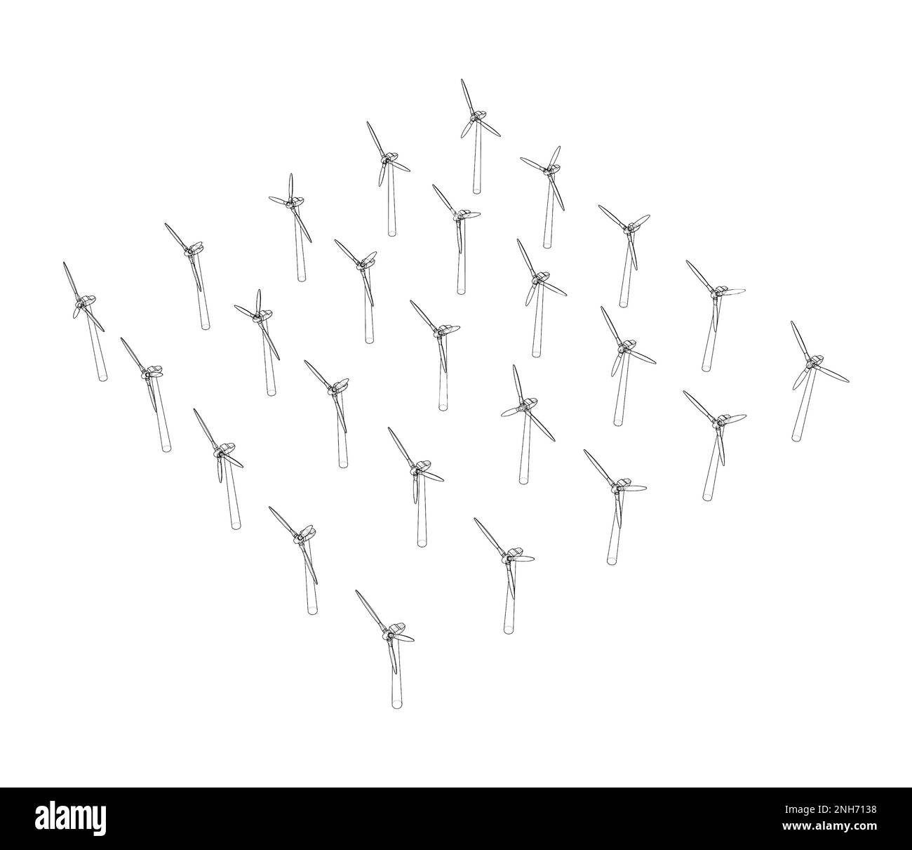 Wind turbines. 3d illustration Stock Photo Alamy