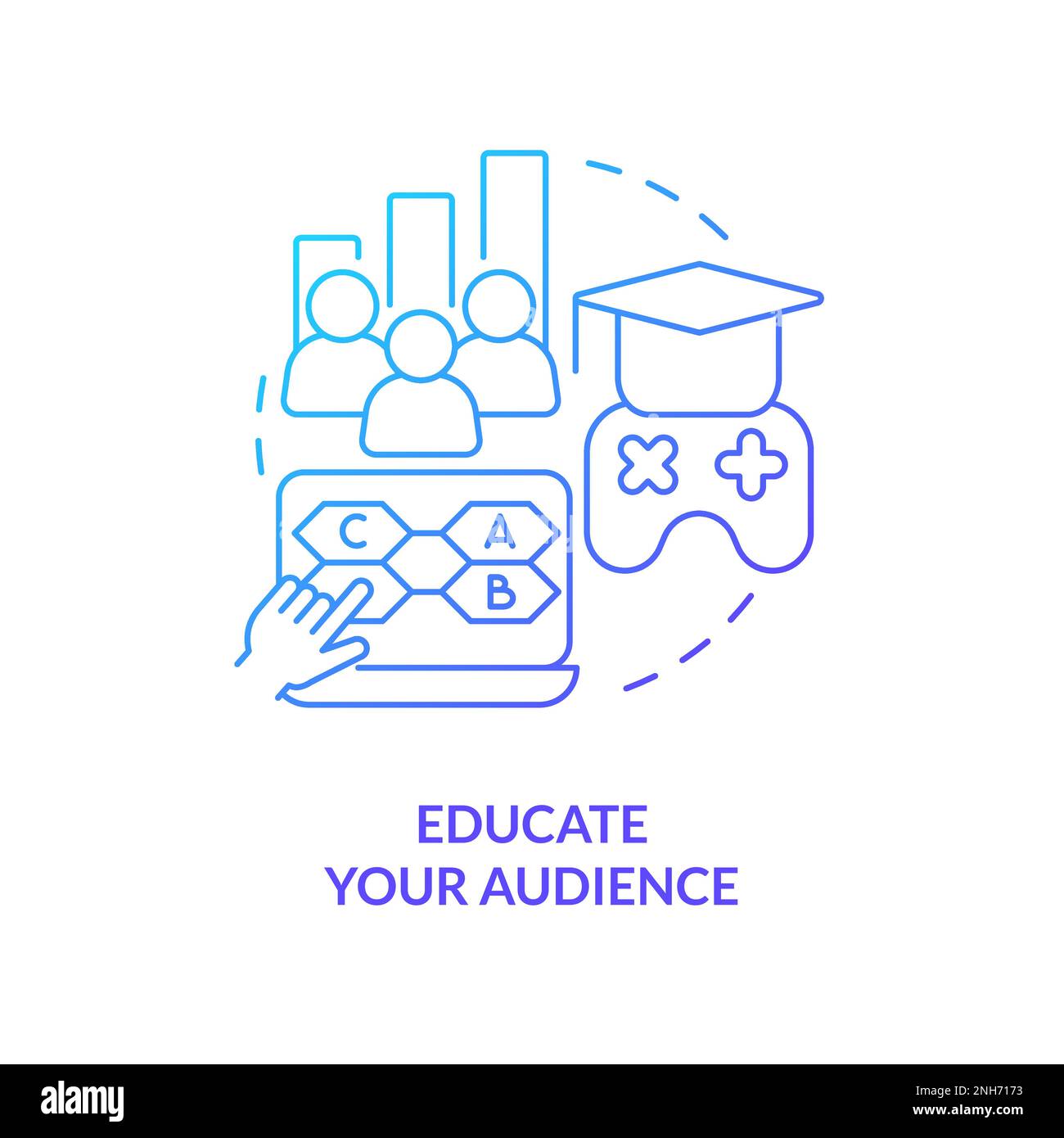 Educate your audience blue gradient concept icon Stock Vector