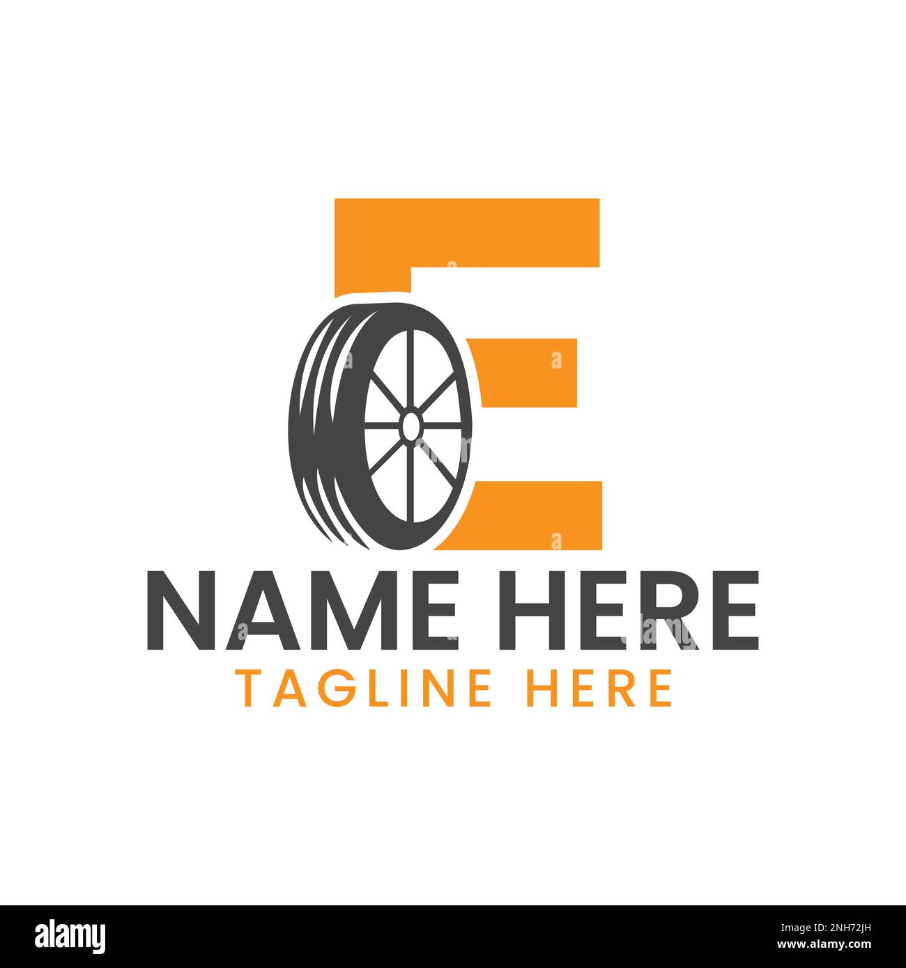 Letter E Tire Logo For Car Repair Automotive Motor Logo Design Vector