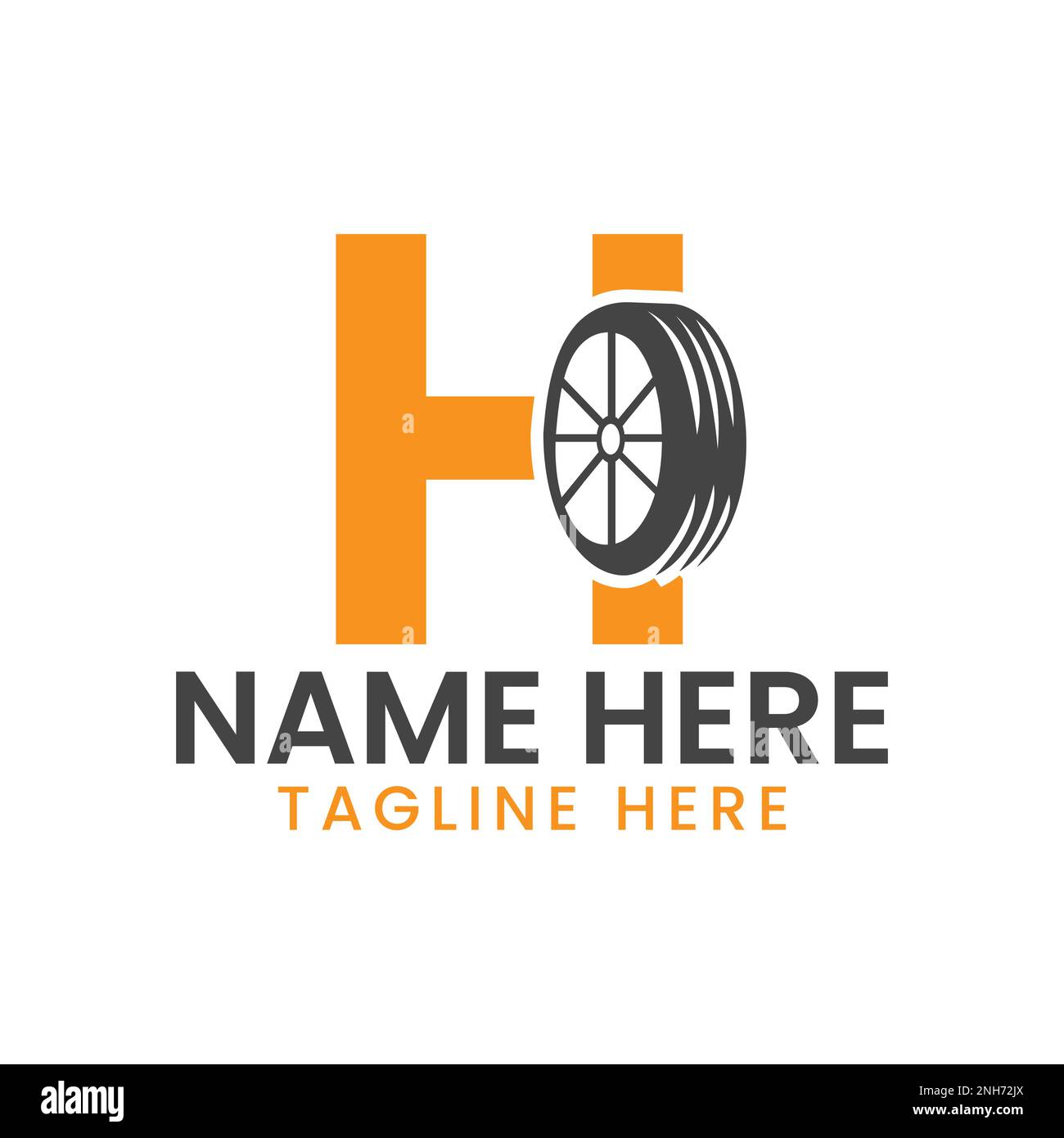 Letter H Tire Logo For Car Repair Automotive Motor Logo Design Vector