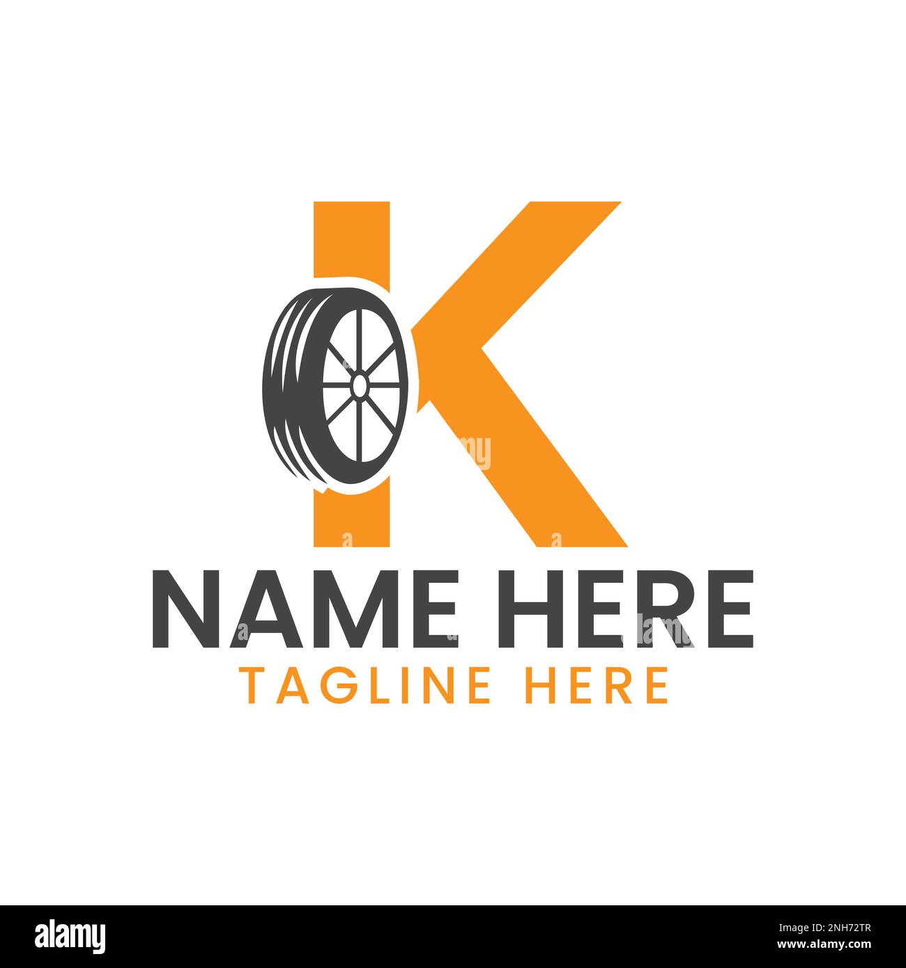Letter K Tire Logo For Car Repair Automotive Motor Logo Design Vector