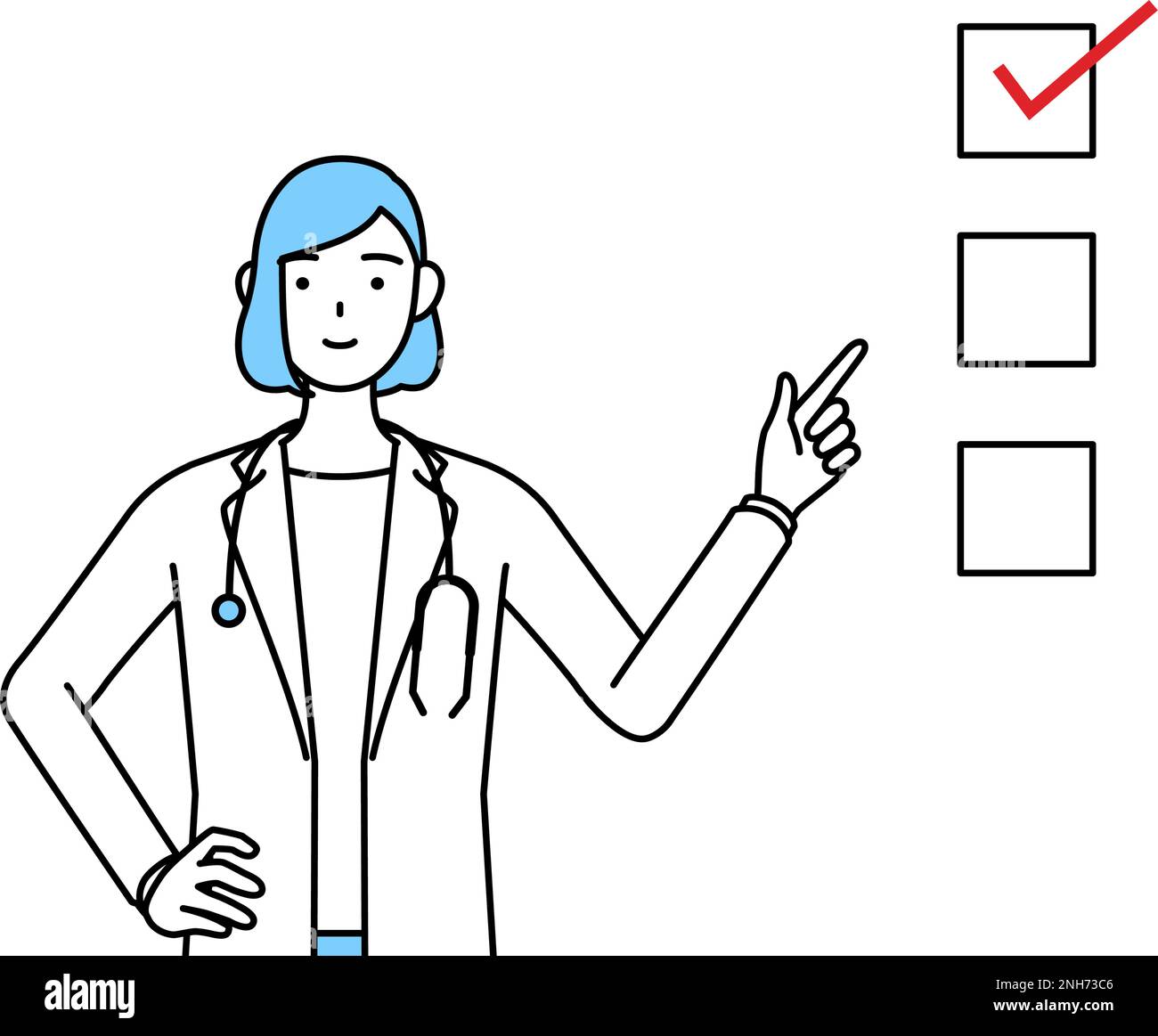 Doctor Using Checklist Self check in hospital Stock Vector Images - Alamy