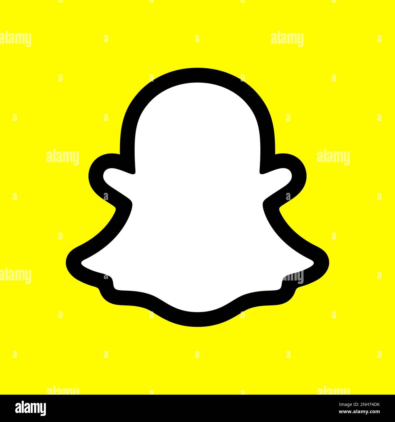 Snapchat instant messaging app icon. Square shape vector illustration