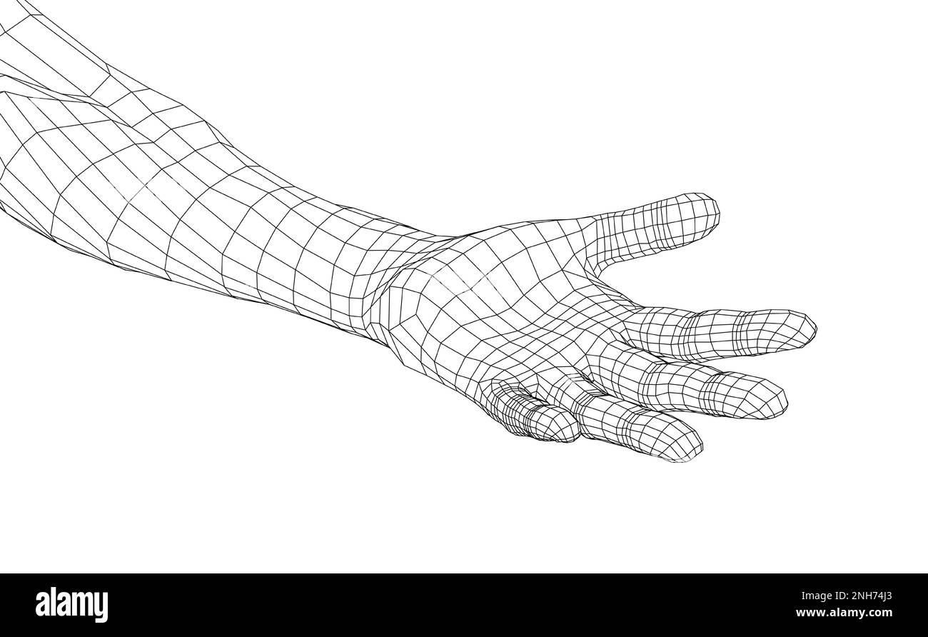 Open palm hand gesture of male hand Stock Photo - Alamy