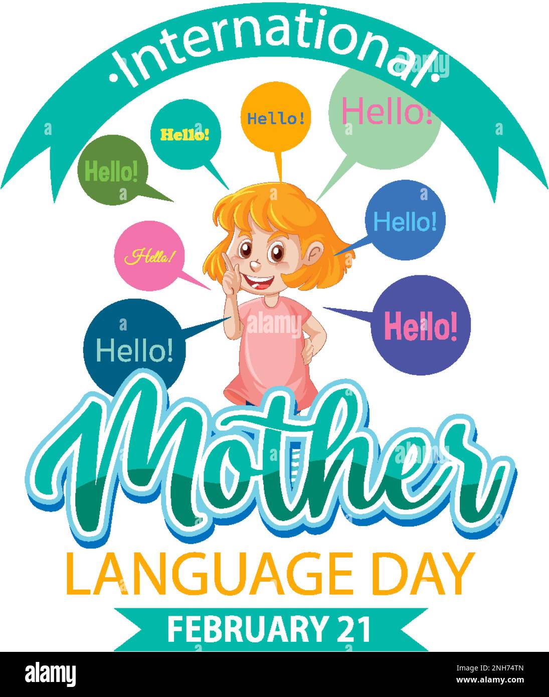 International mother language day banner illustration Stock Vector