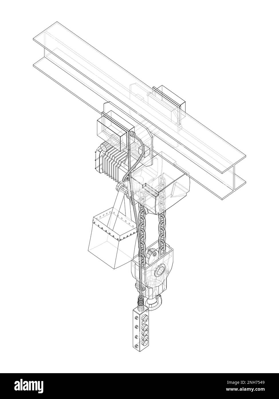 Winch or lifting machine concept outline Stock Photo Alamy