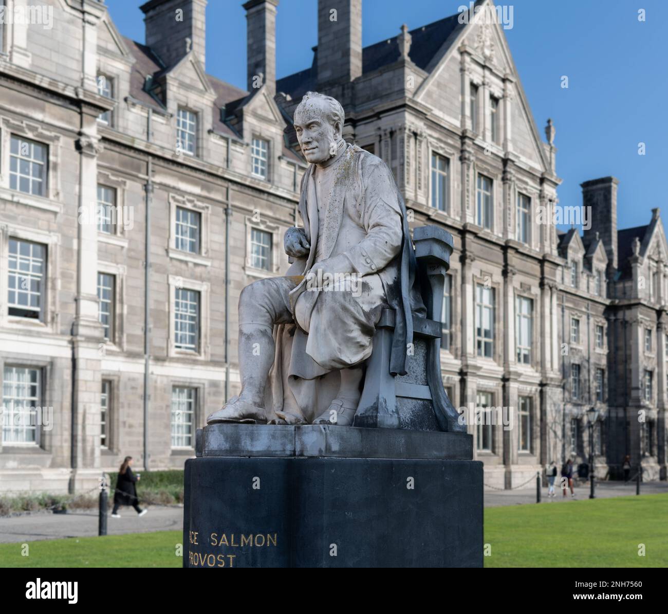 Statue of former Provost Salmon in Parliament Square of Trinity