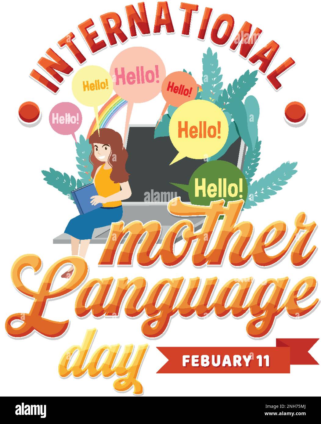 International mother language day banner design illustration Stock