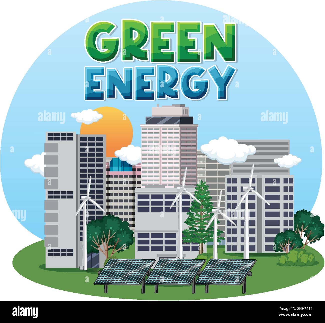 Green energy text banner design illustration Stock Vector Image & Art ...