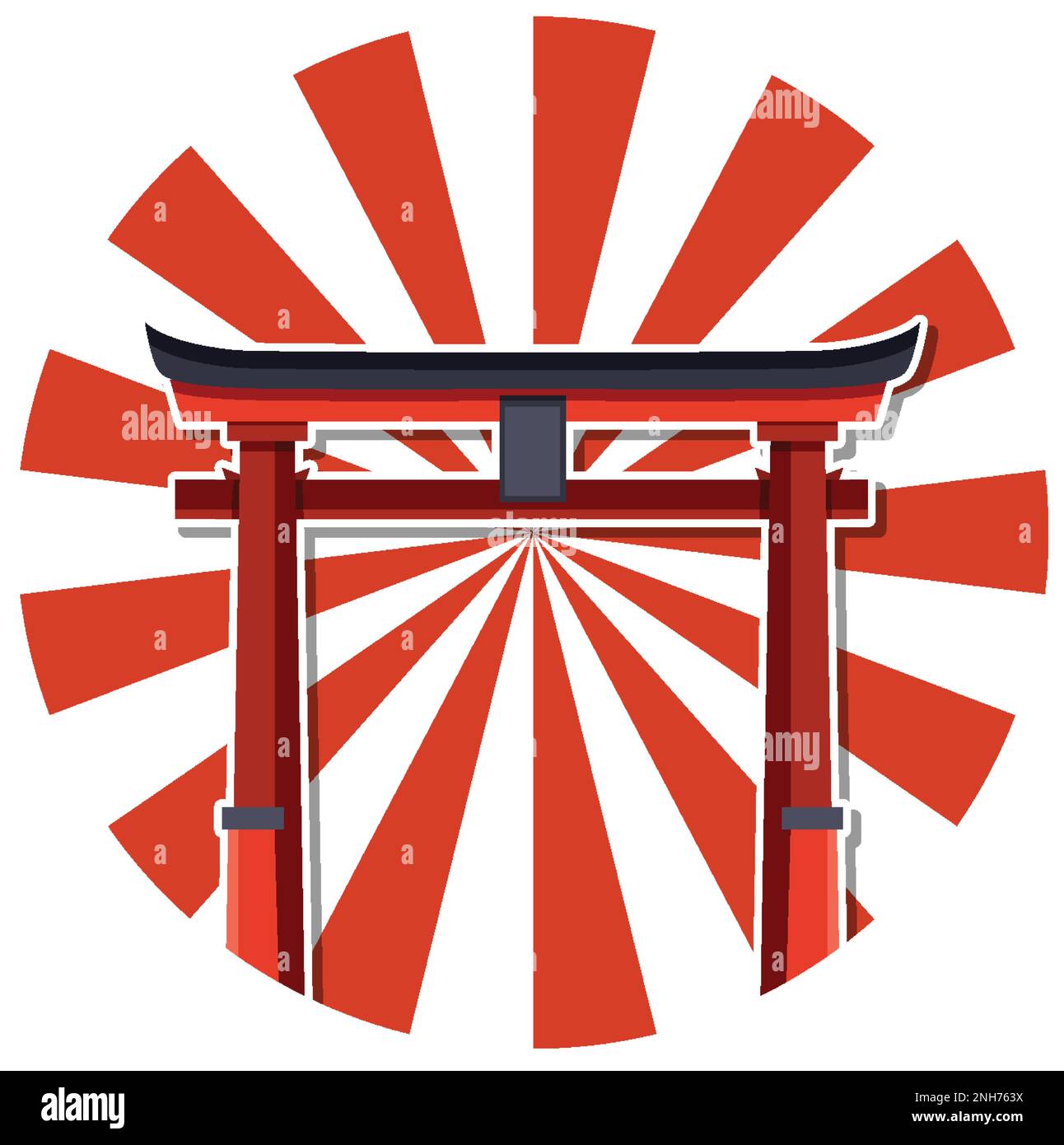 Torii gate Japanese nation tradition symbol illustration Stock Vector