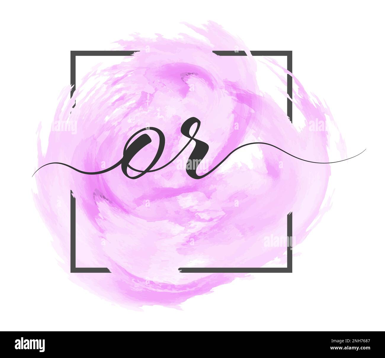 O And R Together Calligraphic lowercase letters O and R are written in a solid line on a ...