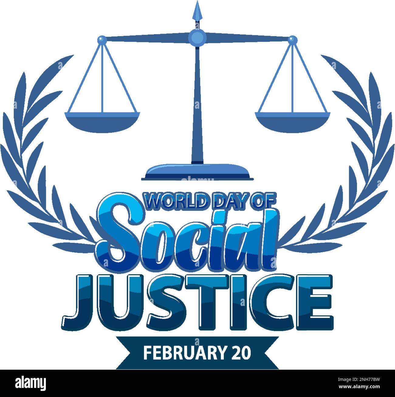 World day of social justice banner illustration Stock Vector Image