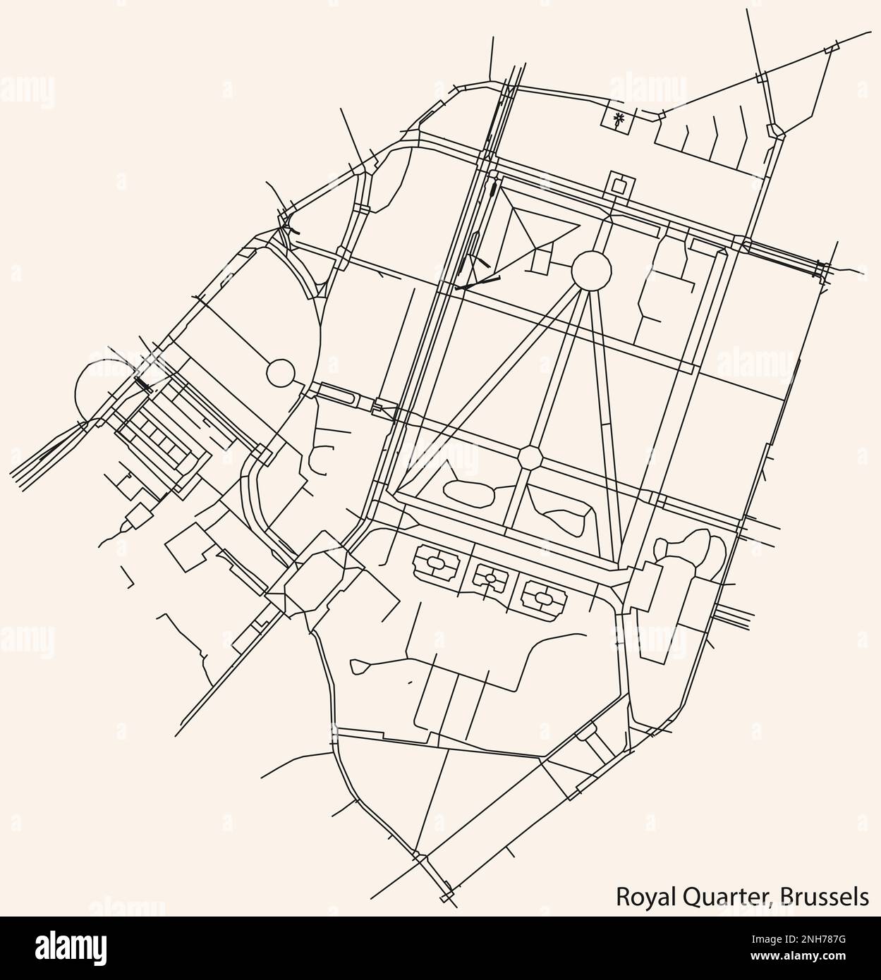 Street roads map of the ROYAL QUARTER (QUARTIER ROYAL, KONINGSWIJK