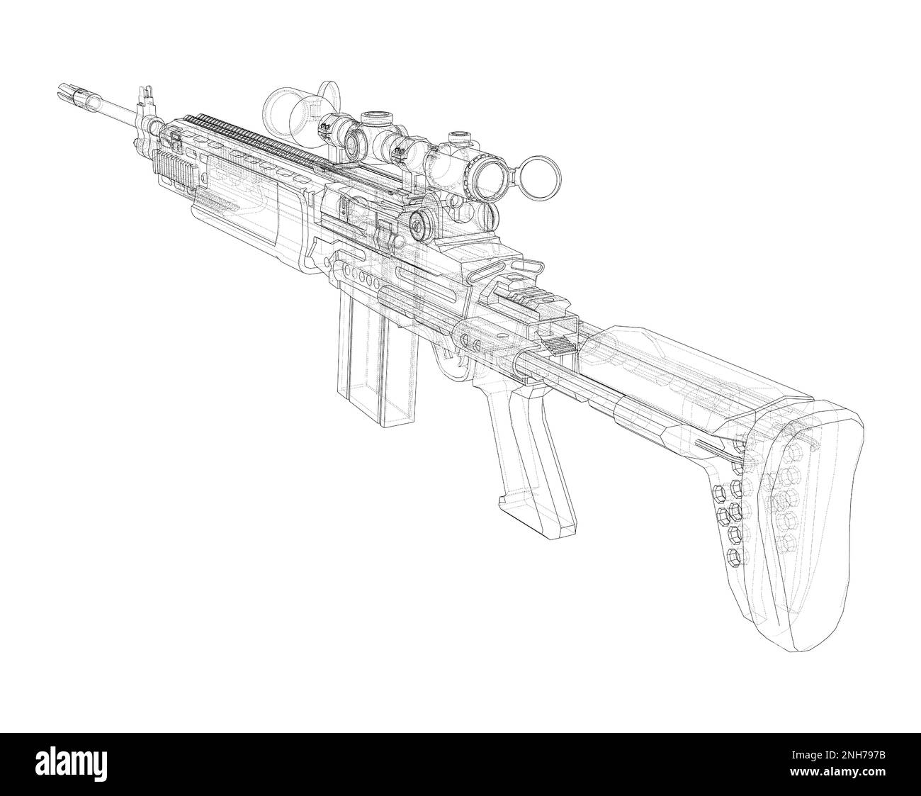 Machine Gun. 3d illustration Stock Photo - Alamy