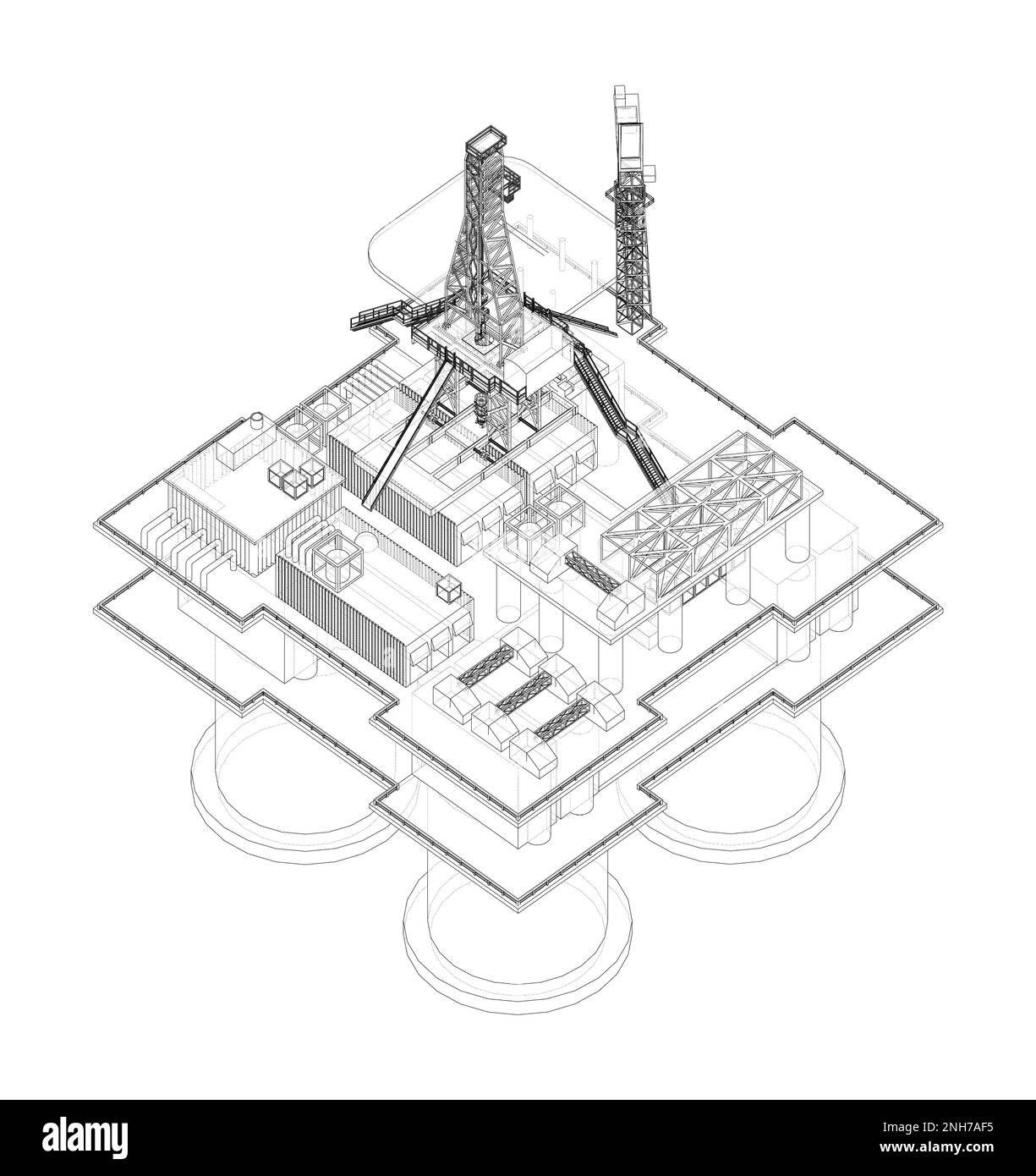 Offshore Oil Rig. 3d illustration Stock Photo - Alamy