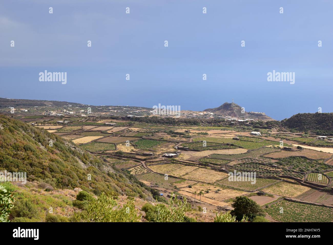 Scauri Panoramic view with cultivated fields and Scauri village in the ...
