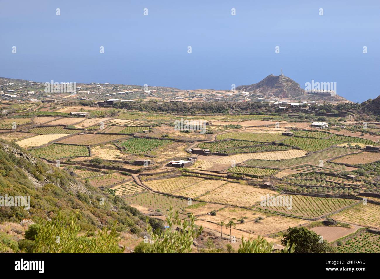 Scauri Panoramic view with cultivated fields and Scauri village in the ...