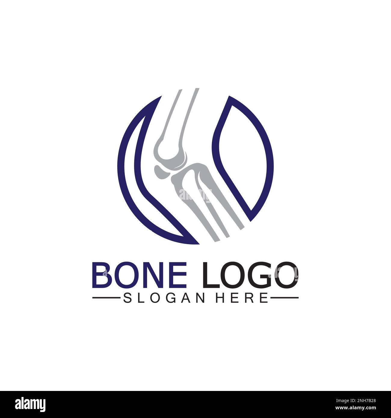 Bone logo vector template symbol.illustration of joint, knee. chiropractic logo Stock Vector