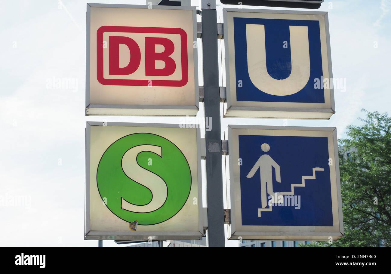 Nuernberg germany circa june 2022 german public transport signs