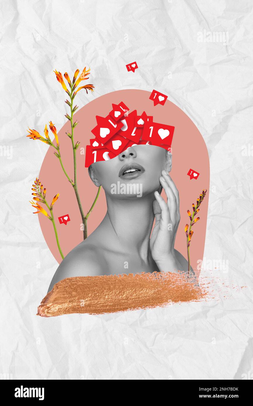 Creative banner photo collage design of new instagram account blogging