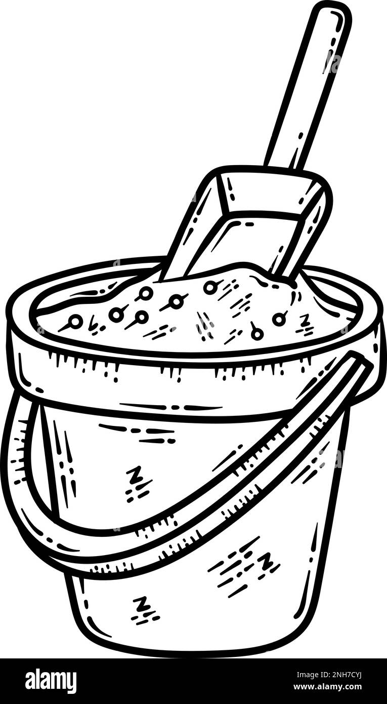 sand bucket and shovel coloring page