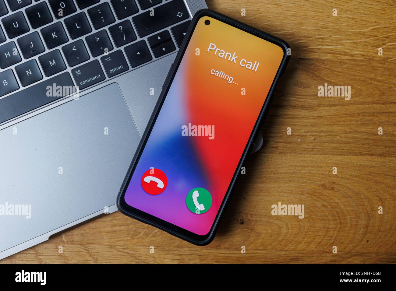 Phone call from prankster. Prank call Concept Stock Photo - Alamy