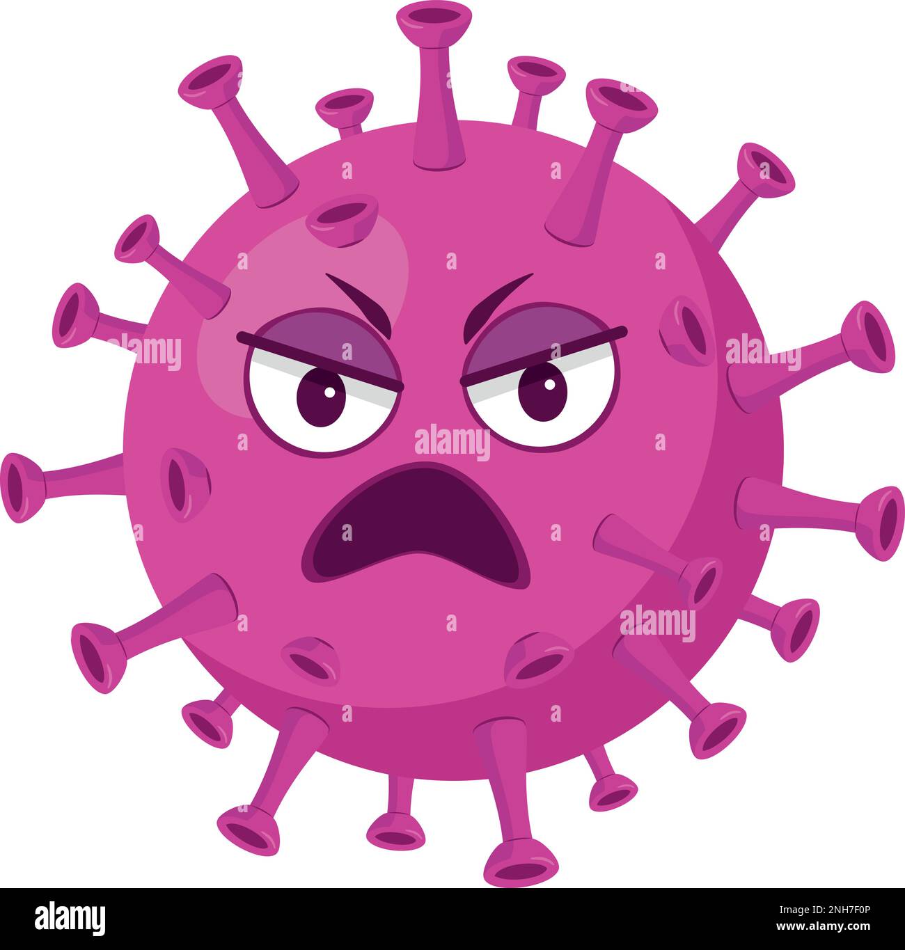 Vector illustration of a Coronavirus virus in cartoon style isolated on white background Stock Vector