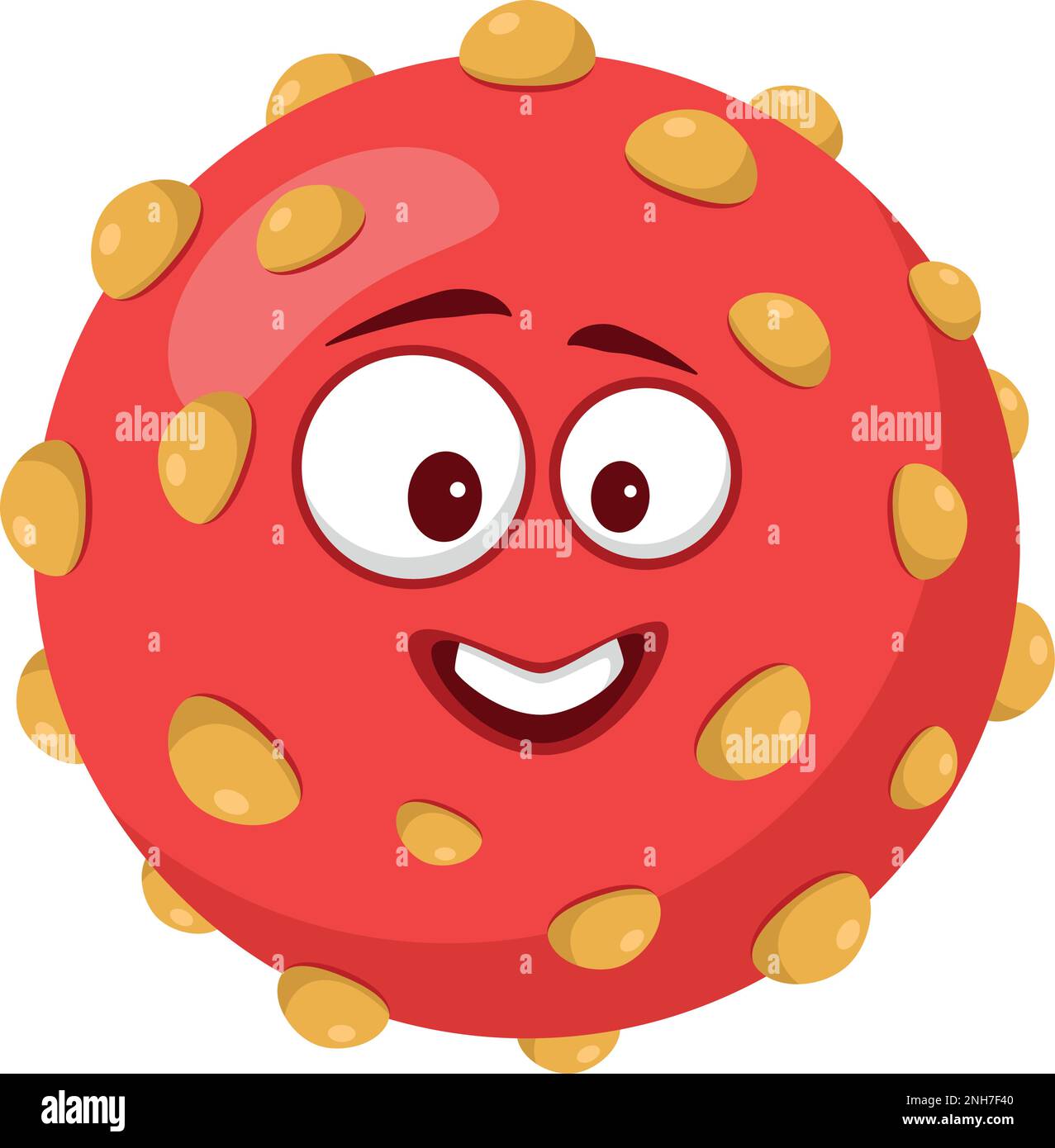 Vector illustration of a Hepatovirus A virus in cartoon style isolated on white background Stock Vector