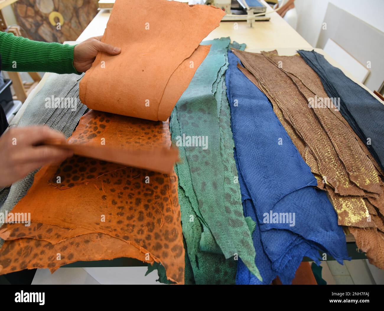 10 February 2023, Saxony, Leipzig: Artist Annekatrin Döll checks ...