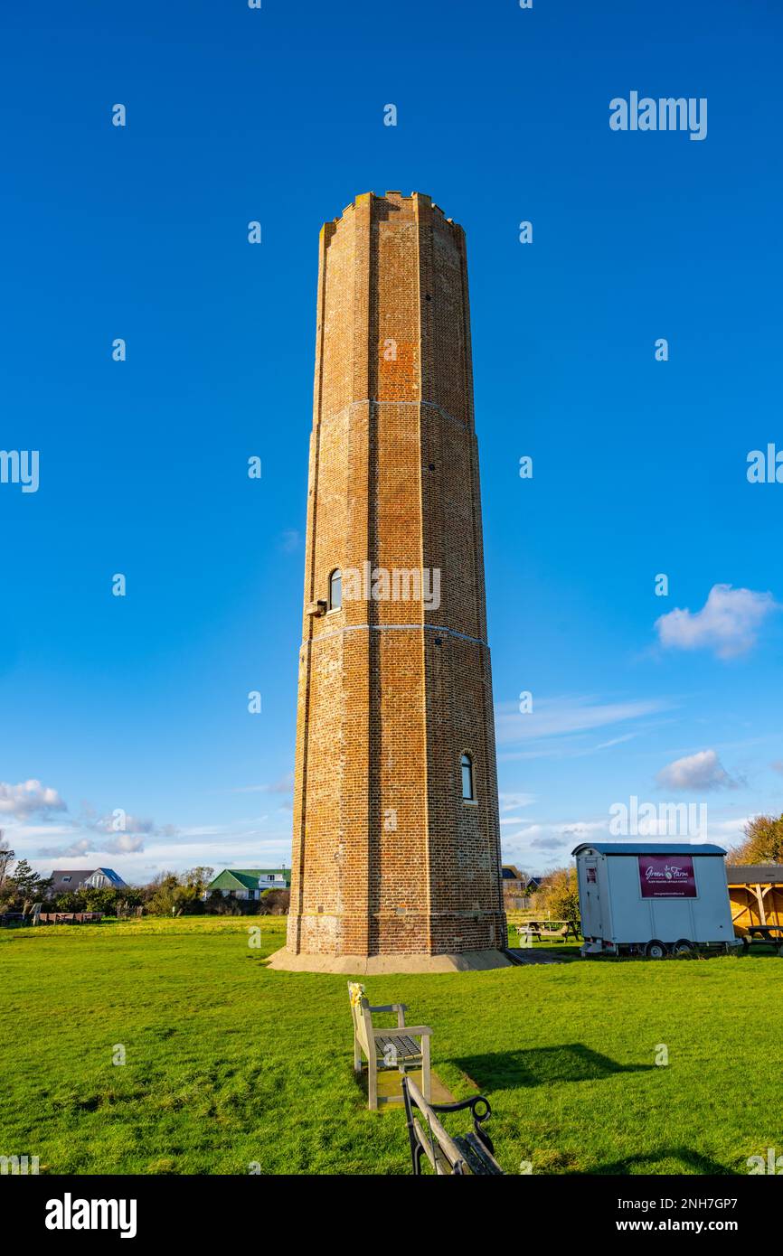 The Naze Tower at Walton-on-the-Naze Essex on a sunny winters day. Stock Photo