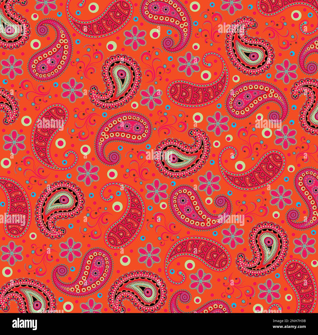 Orange paisley pattern hi-res stock photography and images - Alamy