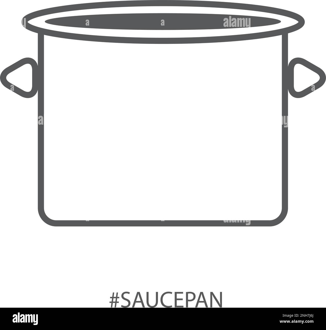 A full saucepan on a white background with copy space Stock Vector