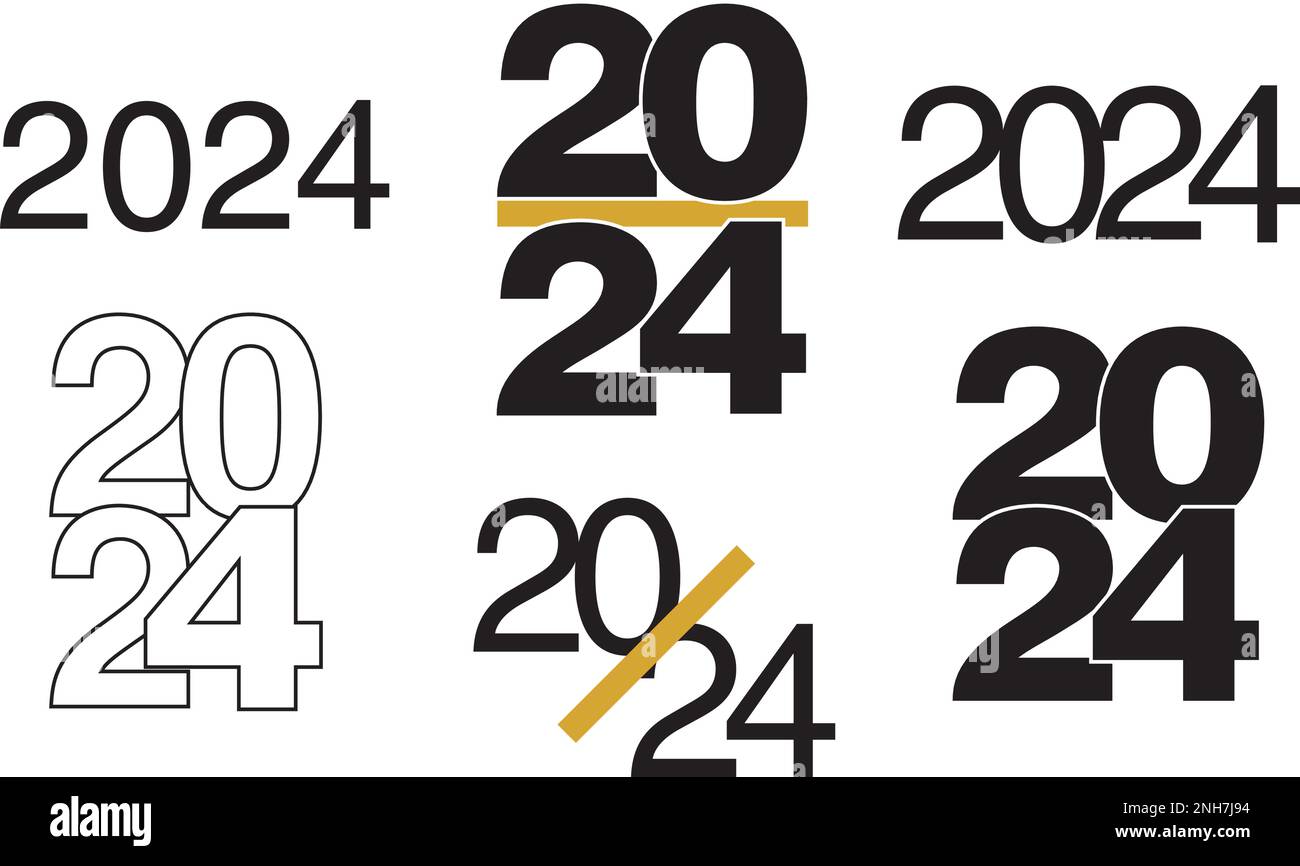 New year 2025 greeting in black an golden on a white background Stock