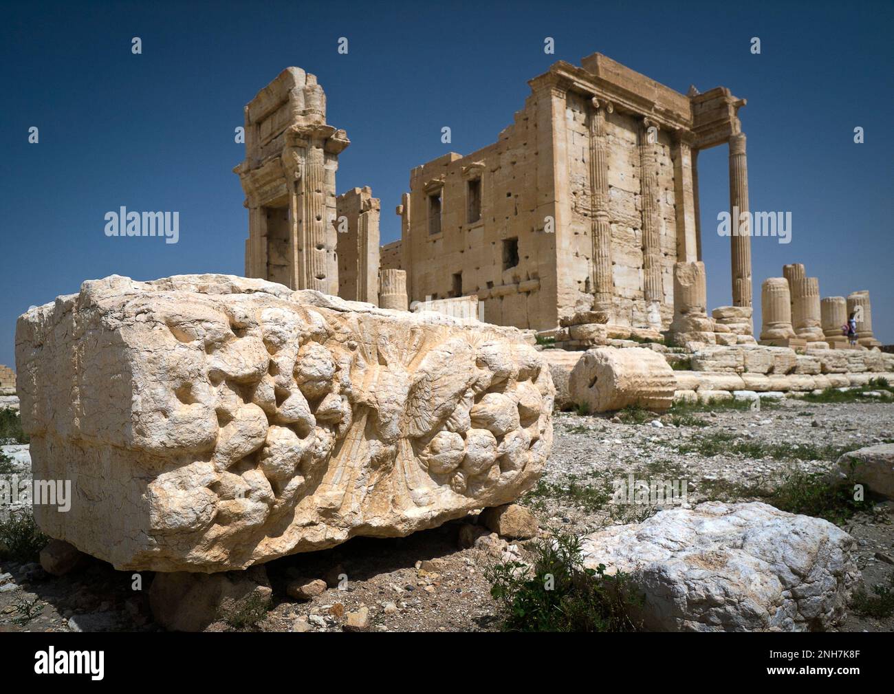 Bel Temple, destroyed in 2015, at Palmyra ancient city ruins, Homs Governorate, Syria Stock Photo