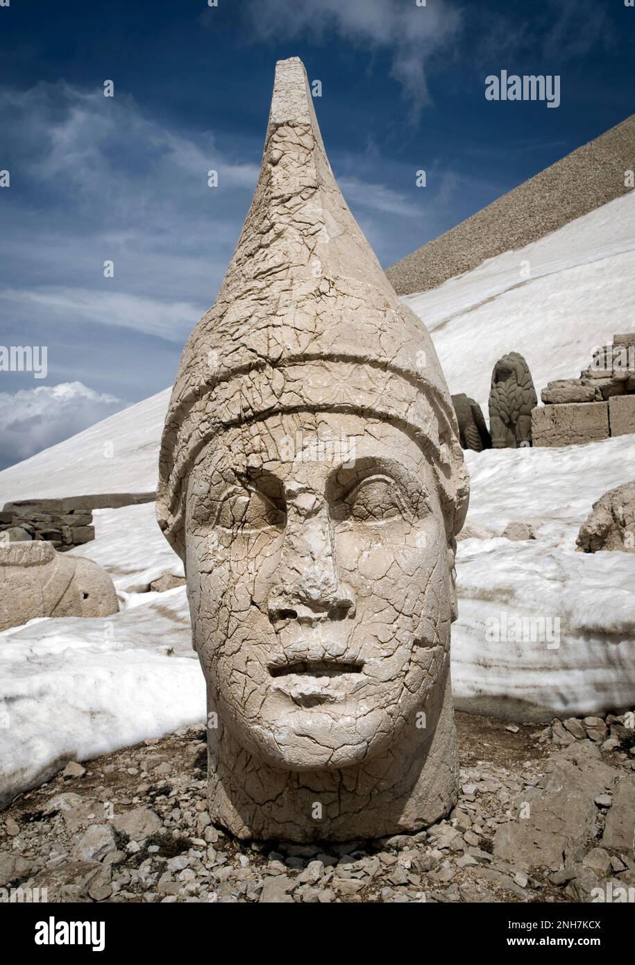 Apollo head statue at the royal tomb of Nemrut Dağ, Mount Nemrut