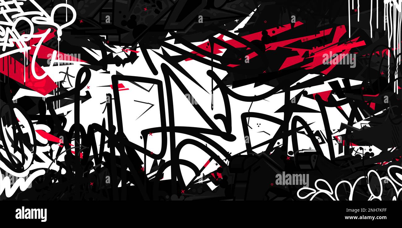 Abstract Flat Urban Street Art Graffiti Style Vector Illustration ...