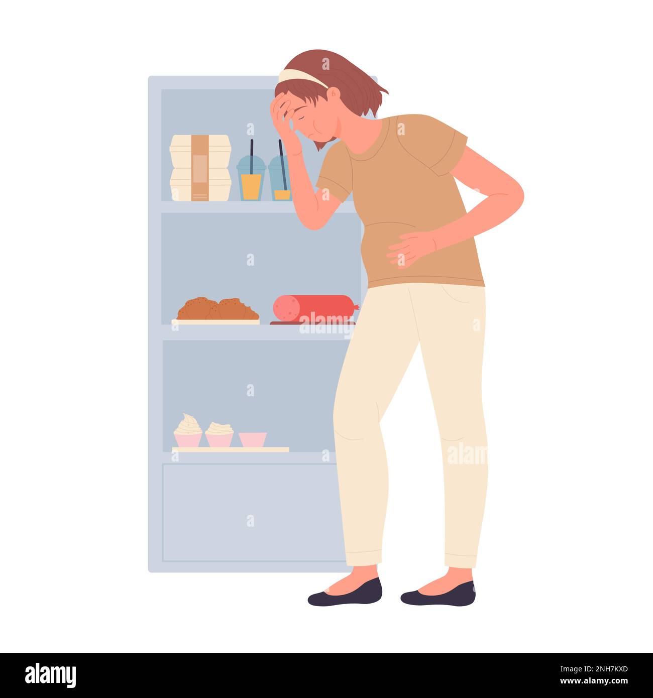 Bulimia eating disorder. Anorexia and strict dieting nutrition