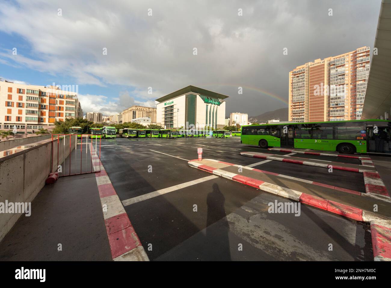 Expansive view of the Titsa bus (guaguas) station of Santa Cruz de