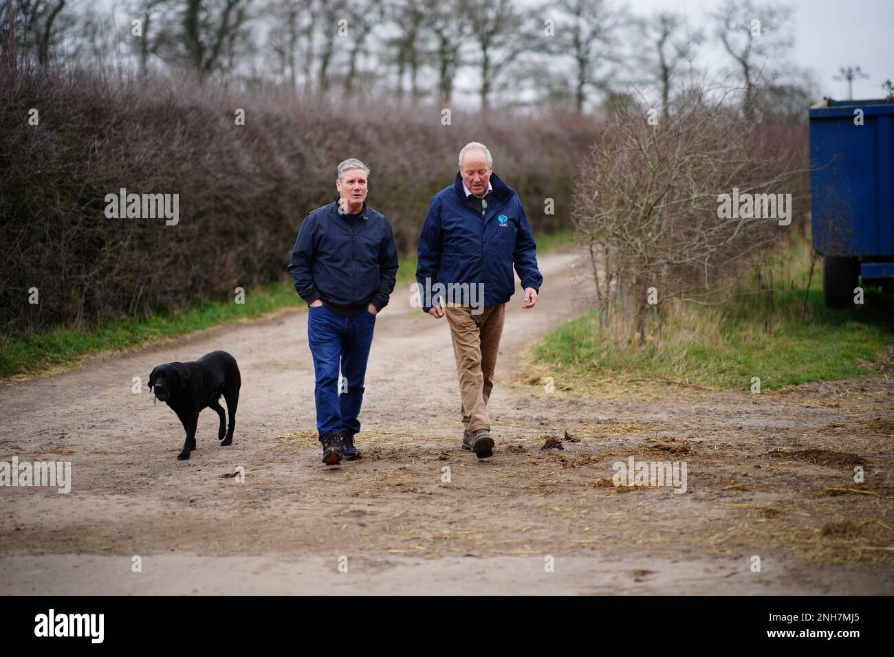 Labour leader Sir Keir Starmer (left) with the owner of Home Farm