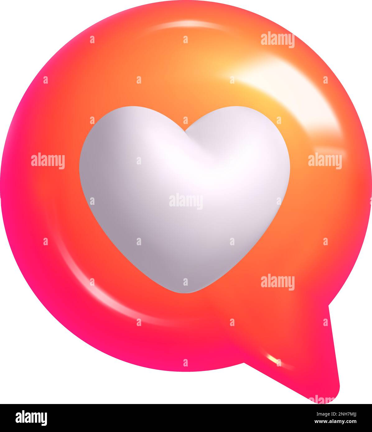 Smartphone valentine vector app user interface notification digital button heart love speech bubble. Like red internet quick tips mobile dating Stock Vector