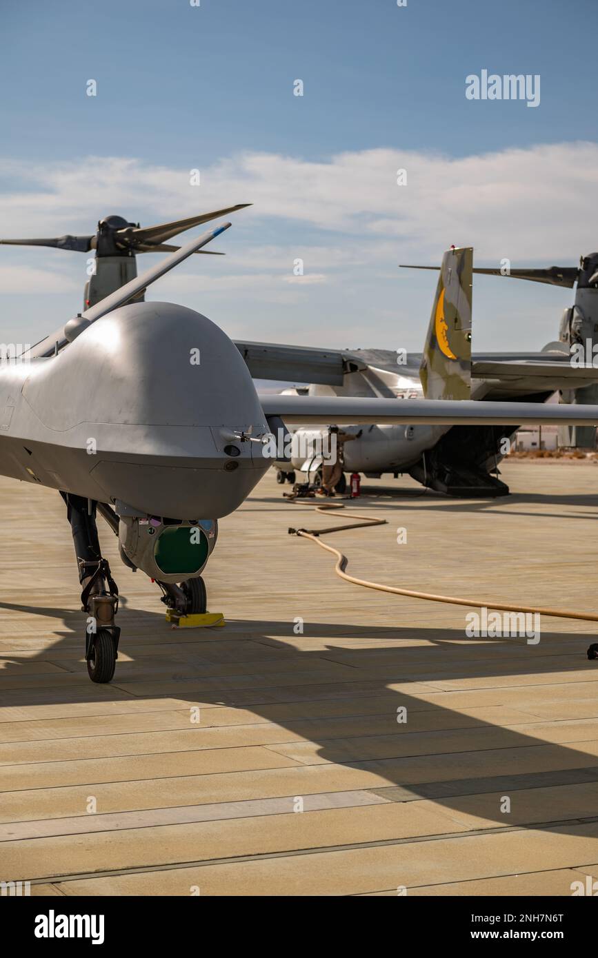 An MQ9 Reaper assigned to the 163 Attack Wing, March Air Reserve Base