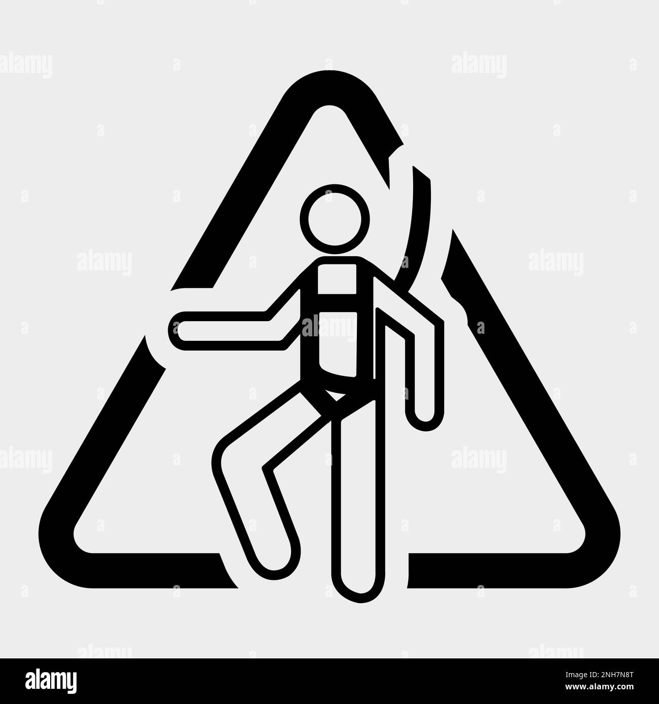 Symbol Wear Safety Harness Sign Isolate On White Background,Vector