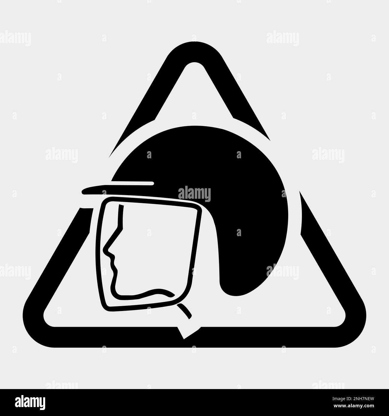 Wear Safety Helmet Symbol Isolate On White Background,Vector