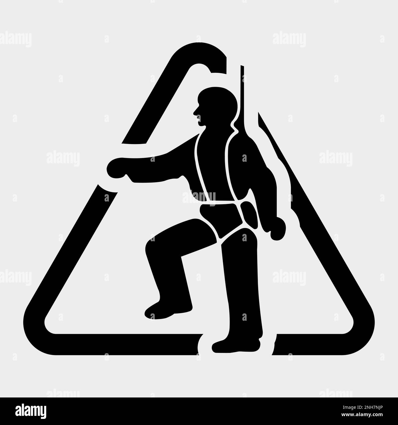 PPE Icon.Safety Harness Must Be Worn Symbols Sign Isolate On White