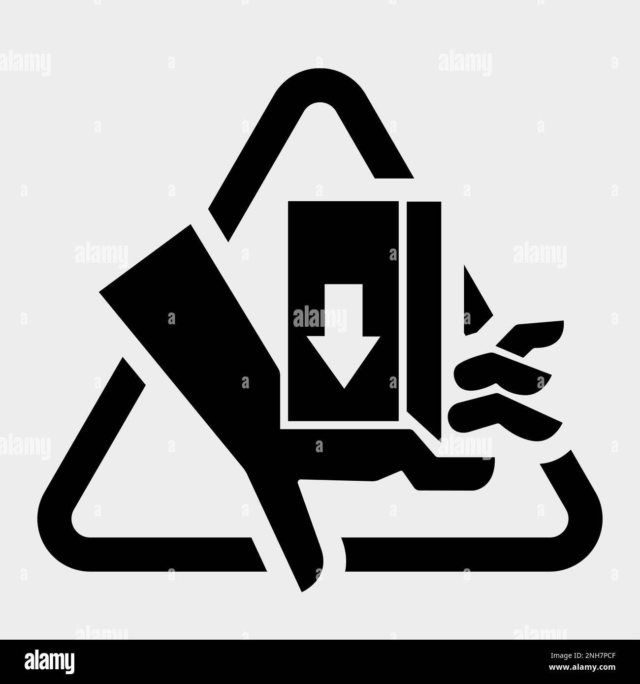 Hand Crush Force From Above Symbol Sign, Vector Illustration, Isolate